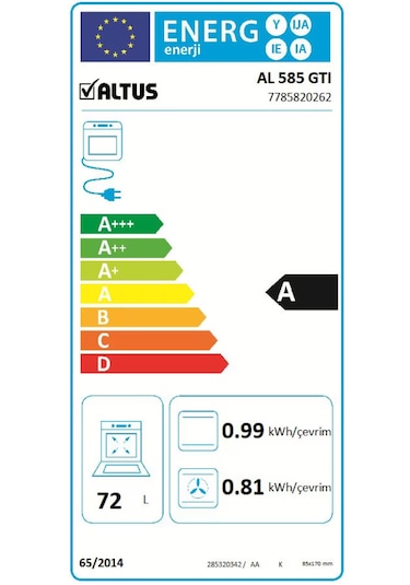 Altus Al 585 GTI 65 LT Solo Fırın