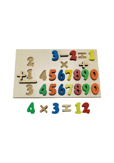 Ahşap Bultak 3'ü Bir Arada Set Alfabe-işlemler-arapça Eğitici Puzzle Yapboz