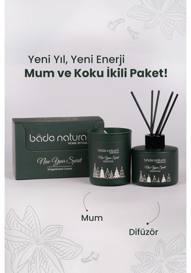 New Year Spirit Gingerbread Cookie Soya Mumu - Çubuklu Oda Kokusu