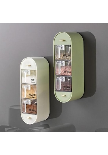 Novahub Yeşil Çevre Dostu Duvara Monteli Baharat Kabı, 8.7x12.3x27.5cm, Pp/ps, Gıda Sınıfı Açık Yeşil
