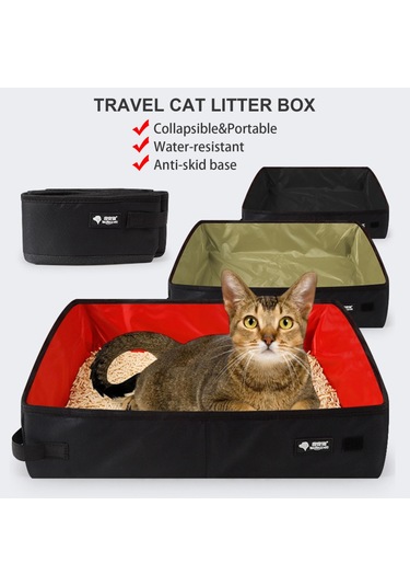 Mufunye Taşınabilir Katlanabilir Seyahat Kedi Kumu Kutusu Su Geçirmez 3 Renk 2 Boyut