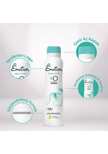 Emotion Aqua Kiss Kadın Sprey Deodorant 6 x 150 ML
