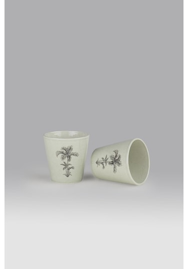 Kütahya Porselen Palmiye 2 Parça Mug Bardak 80795 Çok Renkli