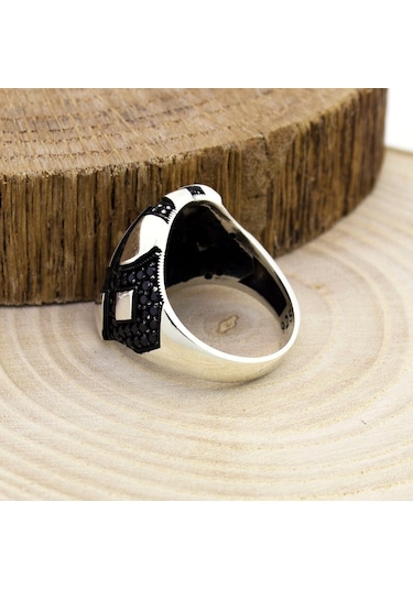 925 Ayar Gümüş Mikro Taş Işlemeli Modern X Tasarım Yüzük