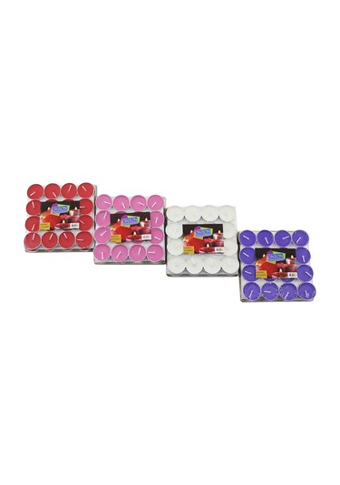 32pcs Renkli Tea Light Yuvarlak Mum Mix - Herhangi Bir Renk Gönderilir 5365 Çok Renkli