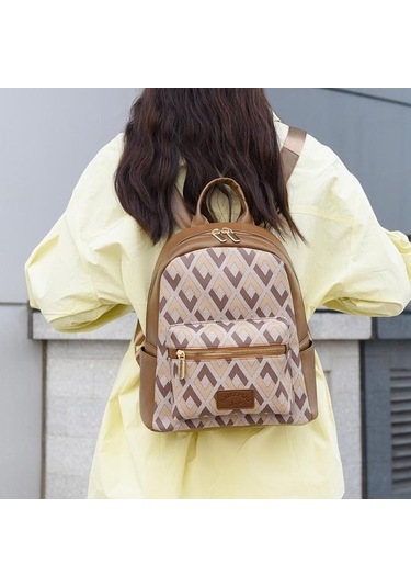 Dancemonkey Sırt Sırt Seyahat Koyu Kapasiteli Kahverengi Kadın Işe Gidip Gelme Çantası Çantası Çantası Çantası Büyük Baskı Fy Koyu Kahverengi