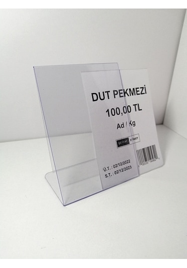 10 Adet Pvc Etiketlik A7 Ayaklı Açılı Dik Boyut 10x7,5 Cm Stand