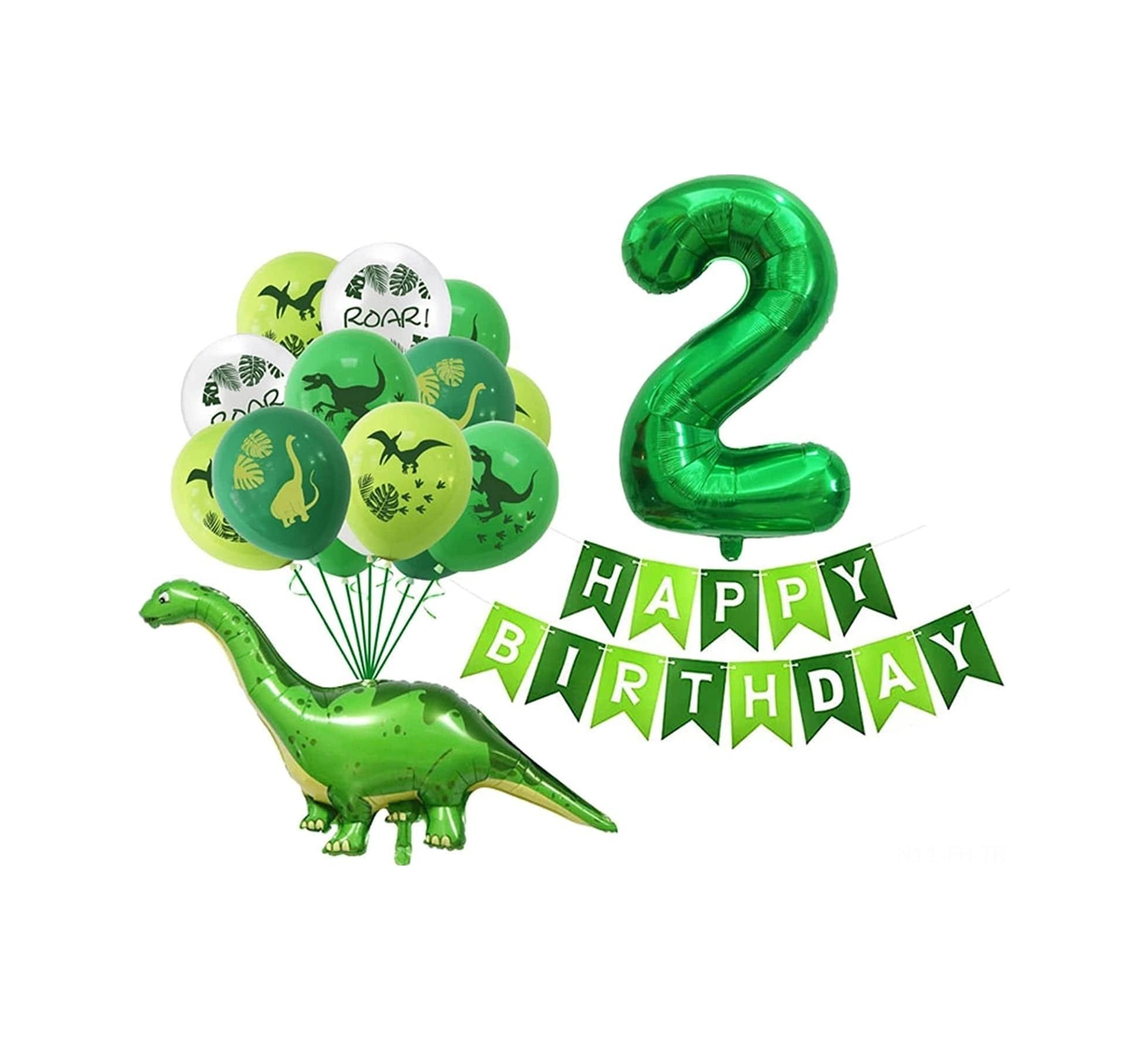 Folinda 32 Ve 12 İnç Lateks Balon Seti - Dinozor Figürlü, Sayısal Ve Yuvarlak Şekiller - Doğum Günü Partileri İçin