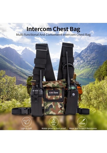 Pazly Yinitone Çok İşlevli İnterkom Göğüs Çantası - Hafif & Su Geçirmez Naylon Mavi