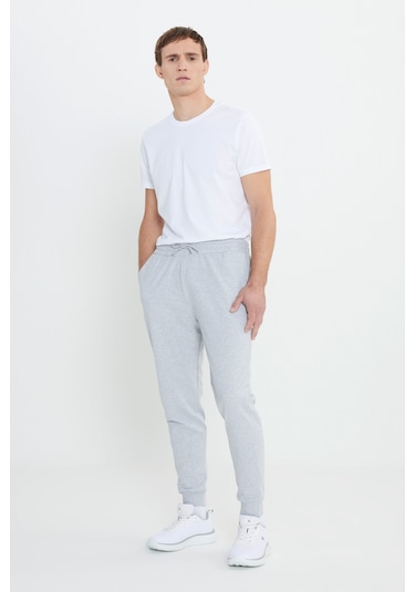 AC&Co / Altınyıldız Classics Erkek Pamuklu Standart Fit Normal Kesim Kapüşonlu Kanguru Cepli Eşofman Takımı Lacivert-Grimelanj Lacivert - G.melanj