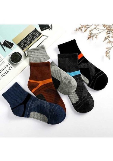 Willowhaven Erkek Pamuklu Koşu Çorapları, Nefes Alabilir, Nem Emici, Diz Üstü, 5 Çift, Gri+siyah+mavi+kahverengi Siyah