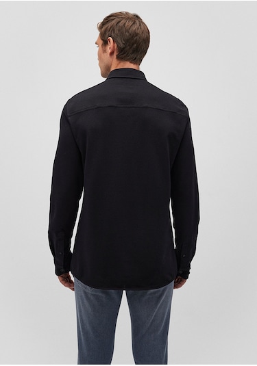 Mavi - Siyah Örme Gömlek 0211092-900 Siyah