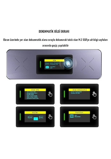 Jeyı İ9x Visual Smart Usb 3.2 Gen2 Ssd Muhafaza Kutusu
