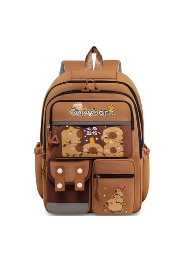 İlkokul Okul Çantası Toptan Dış Ticaret Yeni 3-6 Yaş Çocuk Sırt Çantası Kore Versiyonu Büyük Kapasiteli Hafif Eğlence Sırt Çantası Krem Rengi