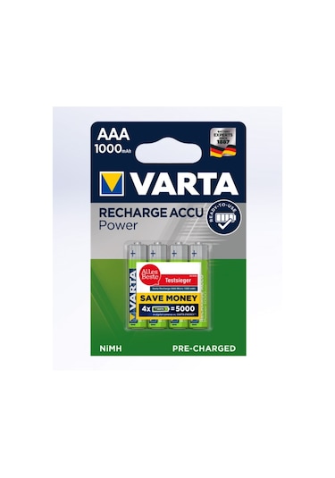 Varta 5703 1000 mAh AAA Ni-MH Şarj Edilebilir İnce Kalem Pil 4'lü
