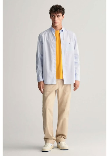 Gant Erkek Regular Fit Düğmeli Yaka Gömlek - Mavi Lıght Blue