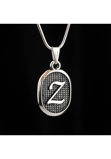 Kişiye Özel Harfli Erkek Kadın Kolye Çelik Takı Aksesuar K24 T5 Beyaz
