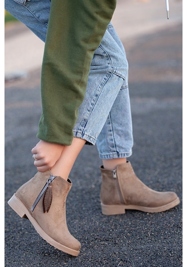 D2005 Günlük Kadın Bot Vizon-Süet