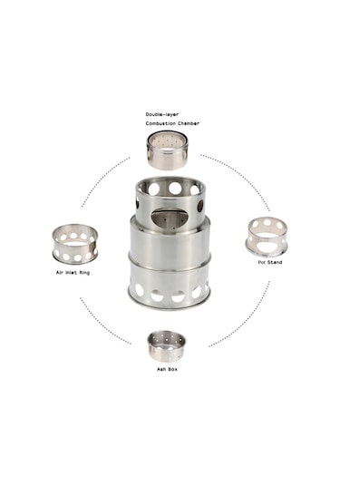 Geeksen Kamp İçin Taşınabilir Ahşap Ocağı - Çelik Yapısı, Kolay Kurulum, Mutfak İçin Delikli Tasarım, Siyah Ağ Çantası İle Taşınabilir Çok Renkli