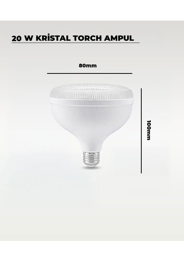20w Kristal Torch Led Ampul Beyaz Işık