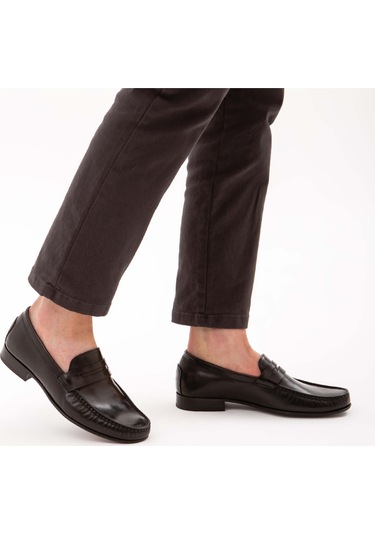 Tamer Tanca Erkek Hakiki Deri Siyah Bufalo Makosen Ayakkabı 477 48240 Erk Ayk Y22 Sıyah Bufalo Siyah