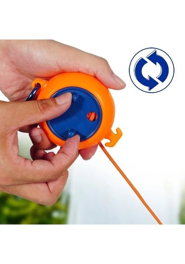 Didadodo Turuncu 10m Delikli Olmayan Çamaşır İpi Geri Çekilebilir Taşınabilir Seyahat Kurutma Rafı Açık Kamp Rüzgar Geçirmez Taşınabilir Asılı Çamaşır İpi - Küçük Ve Pratik Turuncu