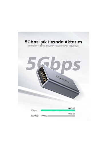 Ugreen Usb-a 3.0 Uzatma Birleştirme Adaptörü, 20119