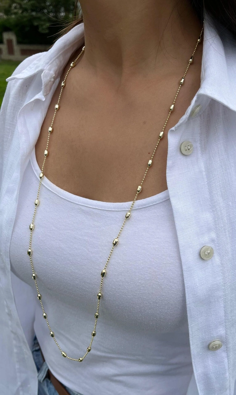 Oval Desen Dolama Kolye Çok Renkli