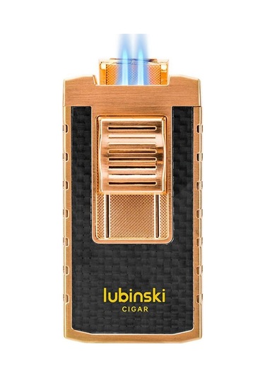 Lubinski Yeni Stil Delicili Çift Torch Puro Çakmağı Gold