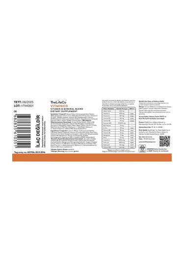 The Lifeco Vitminco Vitamin Mineral Karışımı 60 Kapsül