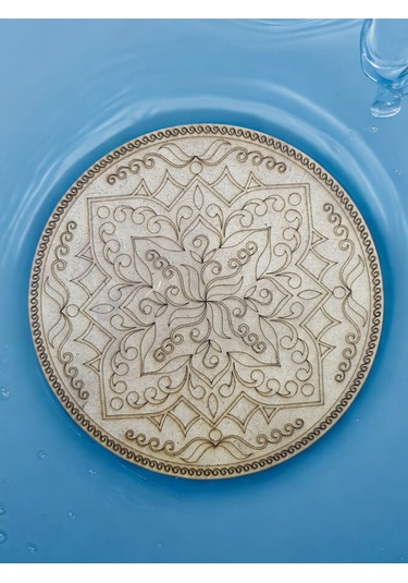 Mandala , 20 Cm 2'li Ahşap Hobi Boyama Setleri Model 4