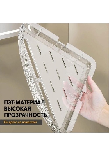 Monyee Banyo Açı Rafı Tek Seviye - Şeffaf Abs Plastik, Sürekli Emme Çubuğu Montajı, Taze Organize Edici Aksesuar Şeffaf