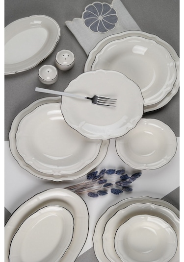 Porser Platin Yaldız Fulya Yemek Takımı 12 Kişilik 53 Parça Fly53ykprs1083 Çok Renkli