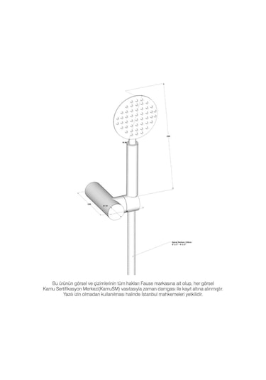 Fause Mafsallı El Duş Takımı Çelik Başlık Kms103 Krom
