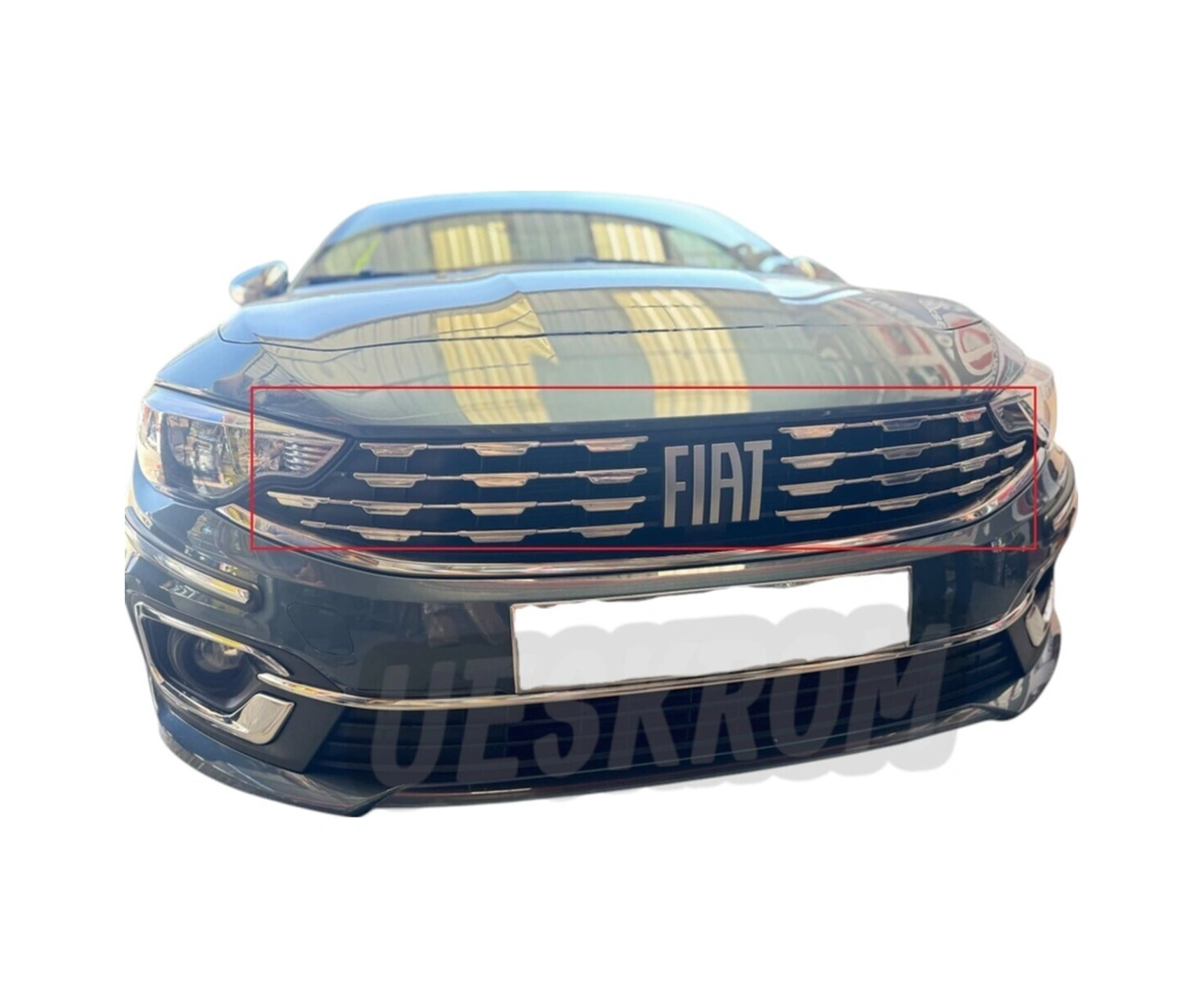 Ueskrom Fiat Egea Krom Ön Panjur 2020 Üzeri Uyumlu 8 Prç. Paslanmaz Çelik