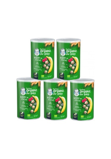 Gerber Organik Pirinçli Buğdaylı Muzlu Bebek Atıştırmalığı 5 x 35 G