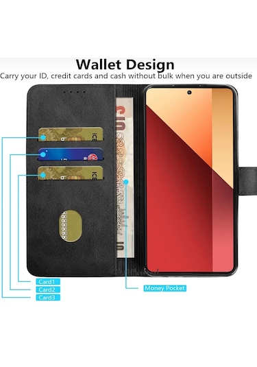 Xiaomi Redmi Note 14 Pro 4g Kılıf 360 Deri Cüzdan Kartvizitli Kap