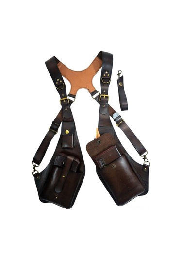 Wezone Klasik Deri Çene Çantası Unisex Dışarıda Kullanın Telefon Çantası Kahverengi Renk