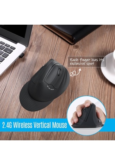 Dancemonkey Dikey 2.4g Siyah Fare, 6 Tuşlu, 800-1600 Dpı, Bilek Destekli Optik, Pil Hariç Optik