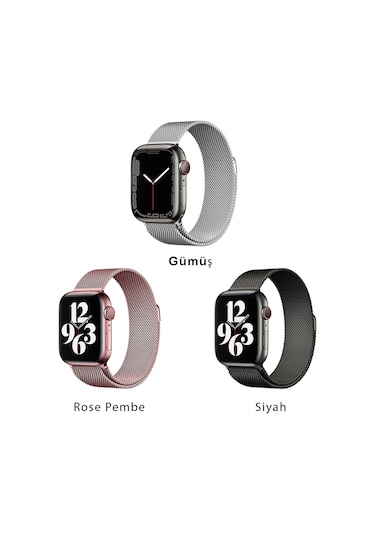Apple Uyumlu  Watch  9/8/7/6/se Milanese Metal Hasır Kordon 38/40/41mm