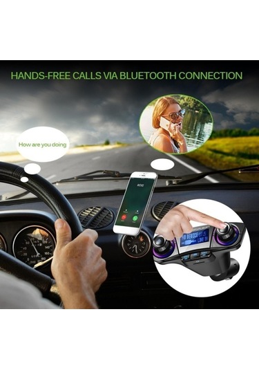 Homyl Yeni Kablosuz Handsfree Arama Araç Kiti Fm Verici Araba Mp3