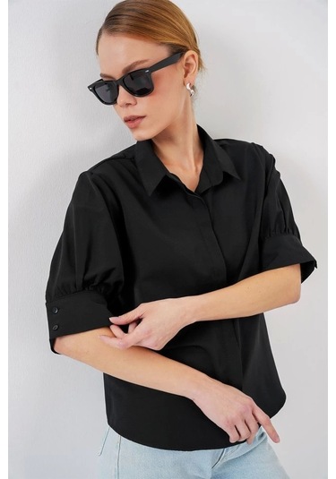 Kısa Kol Gömlek 20312 - Siyah Si Yah Siyah