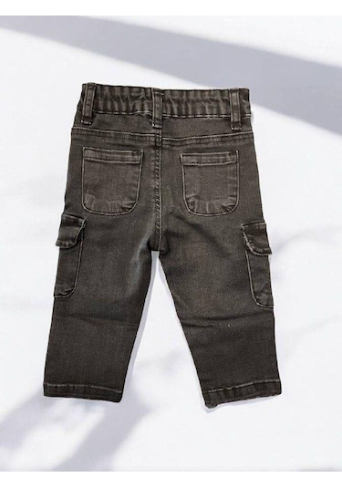 Çikoby Erkek Bebek Kargo Cep Detaylı Kot Pantolon-14878 Siyah