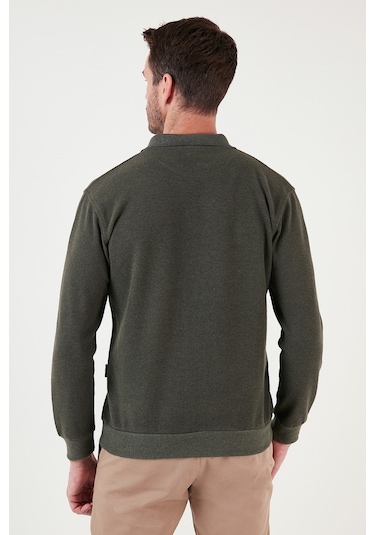 Buratti Pamuk Karışımlı Regular Fit Erkek Polo Yaka Kazak 456223 Haki