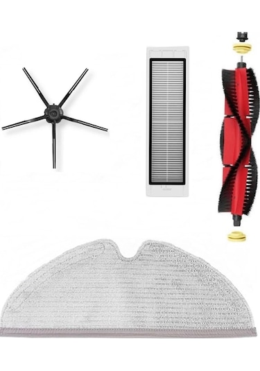 iBrush S5 Max Uyumlu Siyah Yan Fırçalı 4Lü Set (Roborock S5Max Uyumlu)