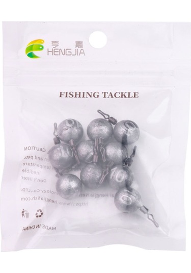 Hengjıa 10 Adet/torba 10g Balıkçılık Kurşunu Kolye Deniz Balıkçılığı Lua Küresel Döndürme Isırma Kurşunu Balıkçılık Ekipmanı Çok Renkli