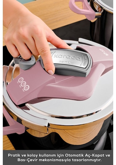 Karaca Perfect Pink İndüksiyon Tabanlı Düdüklü Tencere Seti 4+6 Lt