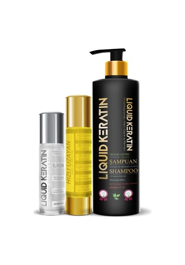 Liquid Keratin Hızlı Saç Uzatmaya Yardımcı 3’lü Set