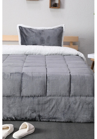 Comforter Tek Kişilik Battaniye Seti - Antrasit