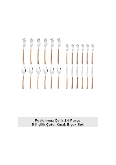 Karaca  Melia Platin 6 Kişilik 24 Parça Çatal Kaşık Bıçak Takımı